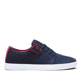 Supra Mens STACKS II Low Top Shoes Navy/Rose/white | US-63510